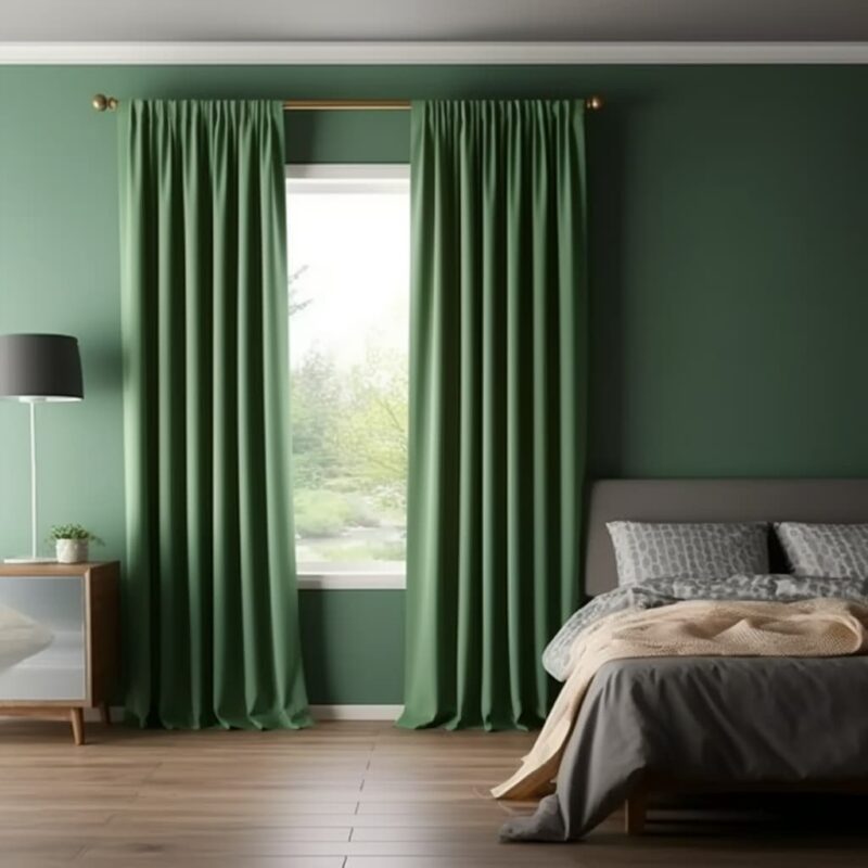 Rideau thermique vert pas cher - Isolation thermique abordable pour votre maison.