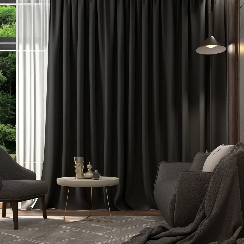 Rideau thermique noir pour salon moderne Enjoy Home
